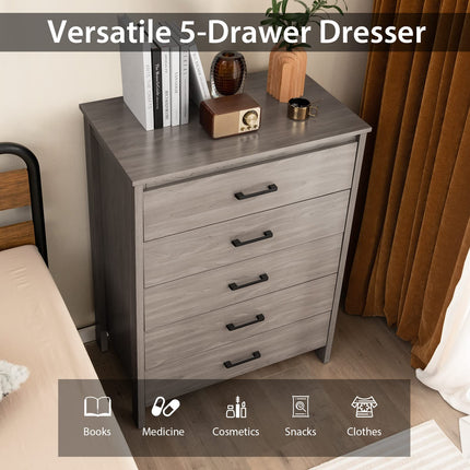 Dreamade 5-Drawer Chest Dresser for Bedroom - 41.5" Multipurpose Storage Clothes Organizer