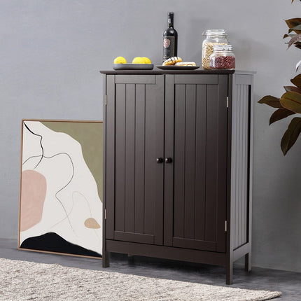 Dreamade Storage Cabinet with Doors and Shelves - Freestanding Storage Organizer with Anti-Tipping Device