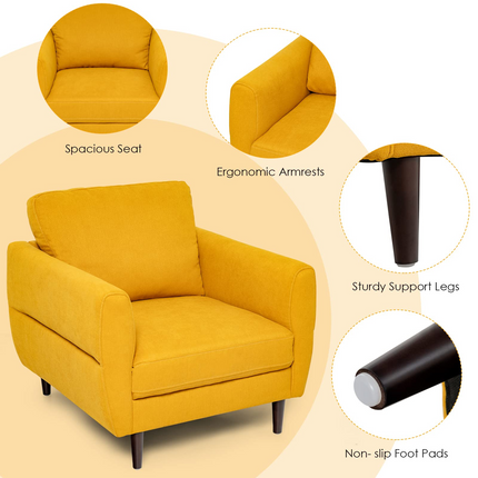 Dreamade Sofa Chair, Upholstered Mid-Century Modern Accent Chair