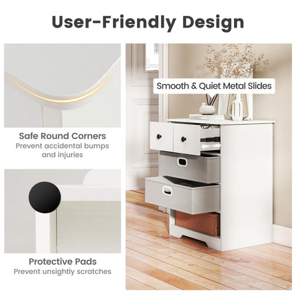 Dreamade Nightstand with 4 Storage Drawers