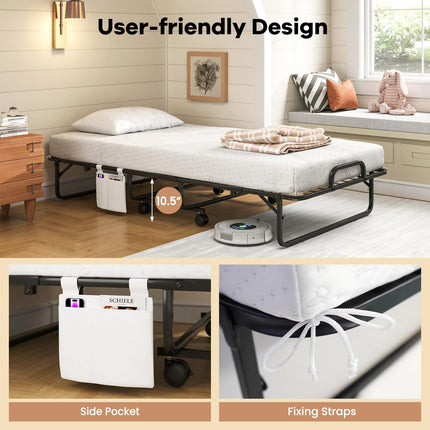 Dreamade Twin Folding Bed with 5 Inch Mattress