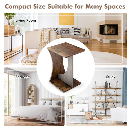 Dreamade End Table, 2 Tier Side Table, Sofa Couch Table for Small Space