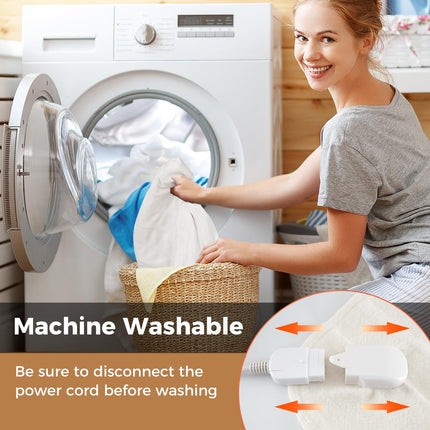 Dreamade Heated Mattress Pad, Machine Washable Bed Warmer with Dual Controller
