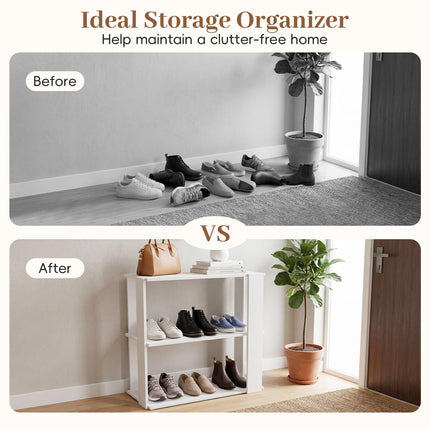 Dreamade 3-Tier Stackable Shoe Organizer with Anti-Tipping Device (1/2)