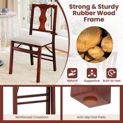 Dreamade Folding Dining Chairs Set of 2/4 Upholstered Dining Chairs with Comfy Padded Seats