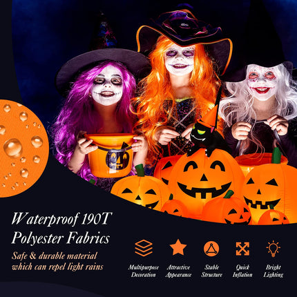 DREAMADE Halloween Inflatable Pumpkin w/Cat 7.5FT Lighted Yard Inflatable