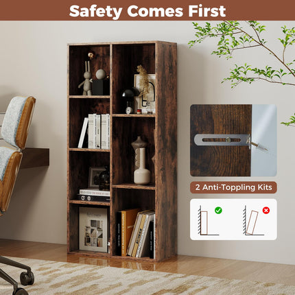 Dreamade Floor Standing Open Bookshelf w/Storage Shelves