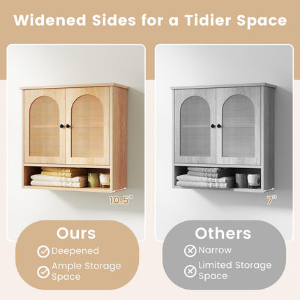 Dreamade Rattan Bathroom Medicine Cabinet