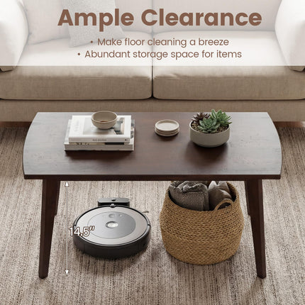 Dreamade 34.5" Solid Wood Coffee Table with Tapered Legs