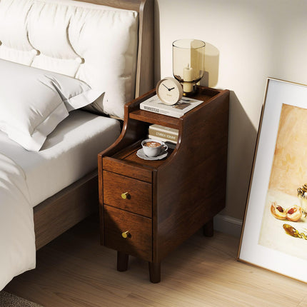 Dreamade Narrow Nightstand with 2 Drawers for Small Spaces (1/2)