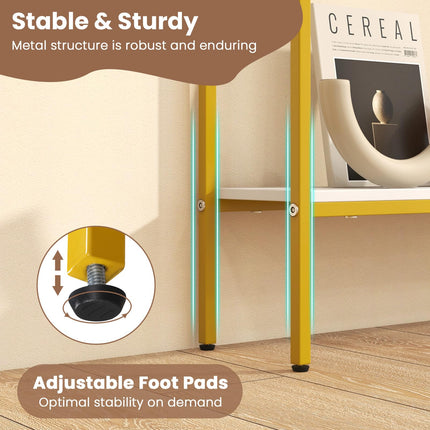 Dreamade Gold Console Table with Shelf, 44" Narrow Entryway Table w/Dual Anti-Tipping Kits & Golden Metal Frame