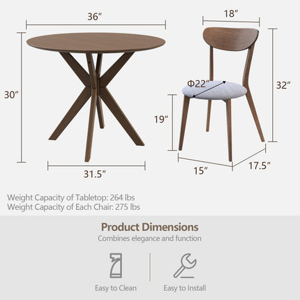 3 Piece Dining Table and Chair Set - Dreamade