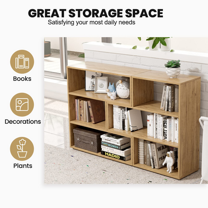 Dreamade Open Shelf Bookcase, Separable Cube Bookshelf TV Stand w/ 6 Grids