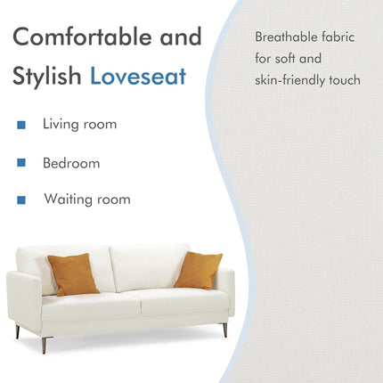 Dreamade Sofa Couch, for Bedroom, Reception Rooms, Chair & Loveseat(Grey & White)