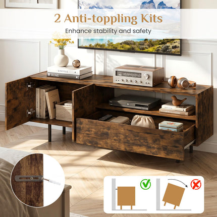 Dreamade Wooden TV Stand for TVs up to 70" with Storage Cabinet
