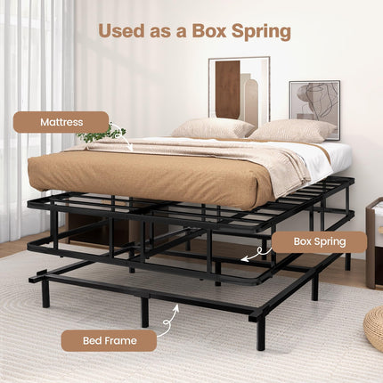 Dreamade 10 Inch Bed Frame Queen Size, Metal Platform Queen Bed Frame, Heavy Duty Steel Slat Support