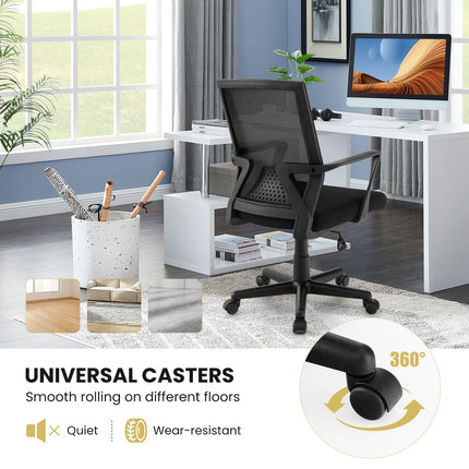 Dreamade Office Desk Chair with Lumbar Support, Ergonomic Mesh Office Chair with Wheels and Armrests