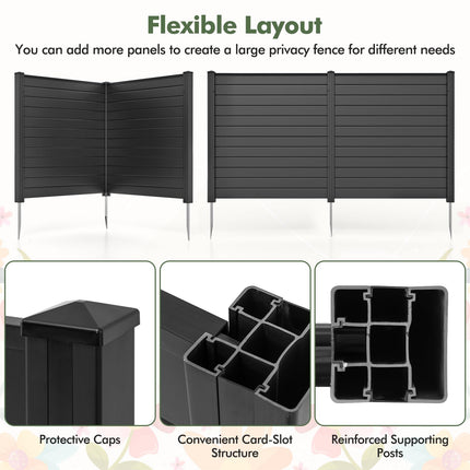 Dreamade Air Conditioner Fence 2 Panels - 48''W x 48''H Outdoor Privacy Screen with Upgraded Metal Stakes