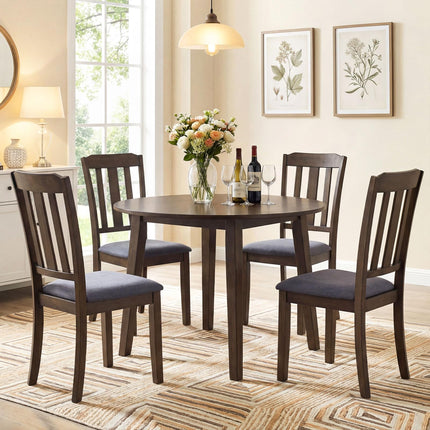 Dreamade Rubber Wood Dining Room Chairs with Comfortable Backrest & Padded Seat