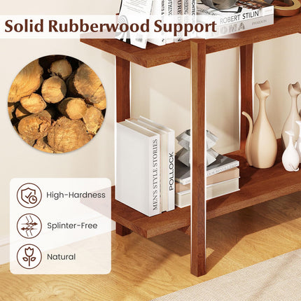 Dreamade 2 Tier Wood Bookshelf 48" Modern Wide Storage Shelf