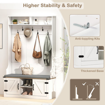 Dreamade 4-in-1 Hall Tree with Bench and Shoe Storage 68.5" Tall Coat Rack