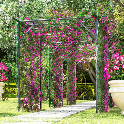 Dreamade Outdoor Grape Vine Trellis for Climbing Plants 79" x 59" x 78" Large Garden Arch