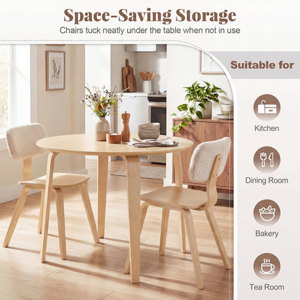 Dreamade 37.5" Wooden Kitchen Table with Solid Rubber Wood Legs