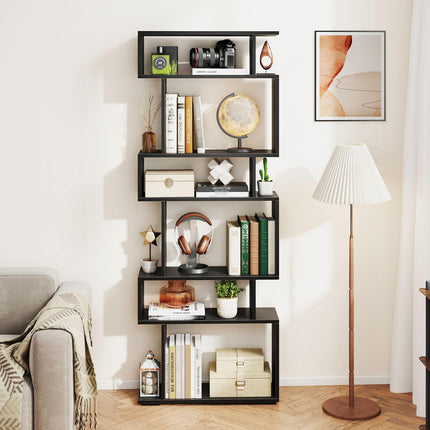 Dreamade S Shaped Bookcase with 2 Anti Tipping Kits