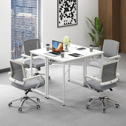 Dreamade 6.5 FT Small Conference Table, 2 PCS 40" x 19.5" Rectangular Meeting Table with Heavy-Duty Metal Frame
