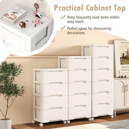 Dreamade Plastic Rolling Storage Drawer Cart on Wheels