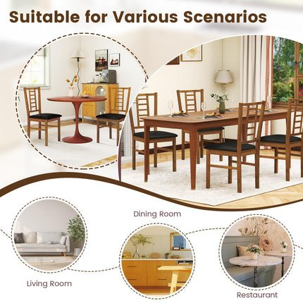 Dreamade Wooden Dining Chairs Set of 2/4 Armless Kitchen Chairs