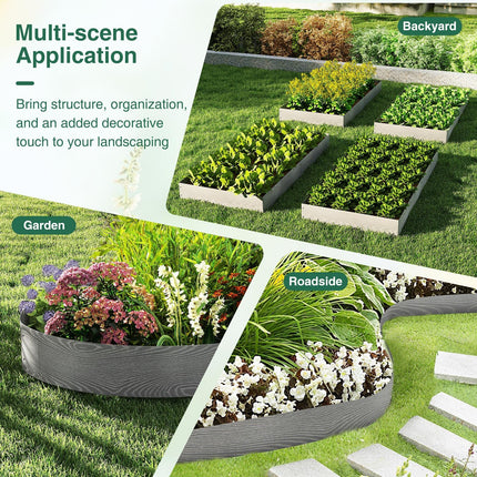 Dreamade Galvanized Metal Landscape Edging 6 Packs 20FT Heavy-Duty Hammer-in Edging Border
