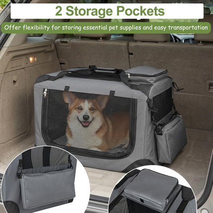 Dreamade Folding Soft Dog Crate with 5-Sided Mesh
