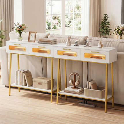 Dreamade Console Table with LED Lights for Living Room Hallway Entrance