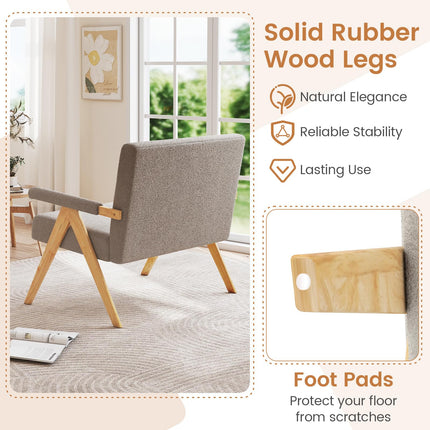 Dreamade Loveseat Sofa with Armrests and Wooden Legs