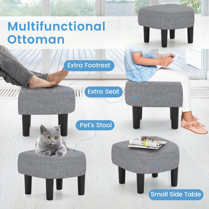 Dreamade Swivel Accent Chair with Ottoman, Modern Barrel Club Chair w/Footrest