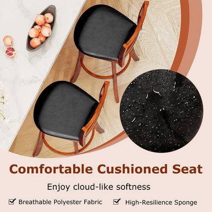 Dreamade 30.5 Inch Bar Height Chairs Stools Set of 2/4 with PU Faux Leather Upholstered Seat