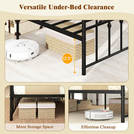 Dreamade Twin Bed Frames with Headboard and Footboard, Victorian Style Twin Platform Bed