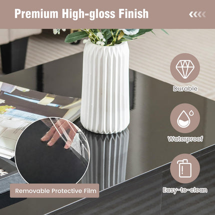 Dreamade Modern LED Coffee Table - 2-Tier Center Table