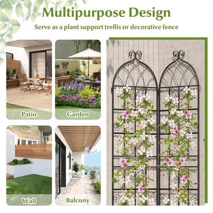 Dreamade 2/4 Packs 71"x20"/86"x20" Metal Garden Trellis for Outdoor Climbing Plants