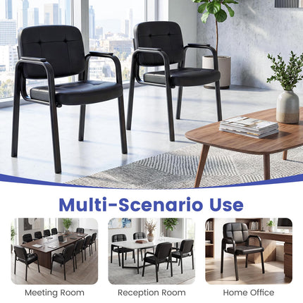 Dreamade Leather Office Reception Chairs with Padded Armrests