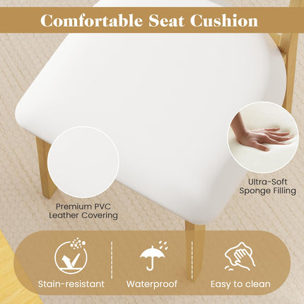 Dreamade Faux Leather Upholstered Kitchen Chairs w/Breathable Mesh Cane Backrest