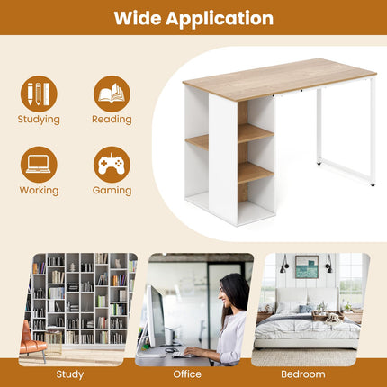 Dreamade Computer Desk with Storage Shelves for Bedroom