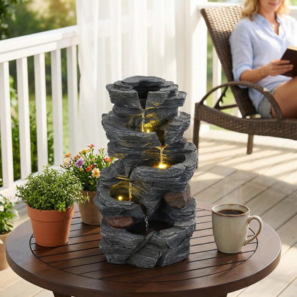Dreamade 5-Tier Water Fountain Outdoor for Patio