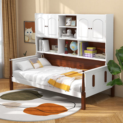 Dreamade Wood Twin Bed with Storage