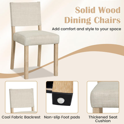 Dreamade Set of 2/4 Upholstered Dining Chairs with Linen Fabric Seat