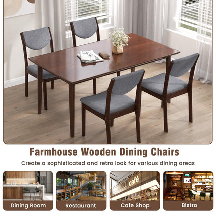 Dreamade Wood Dining Chair, Wooden Kitchen Chairs with Rubber Wood Frame