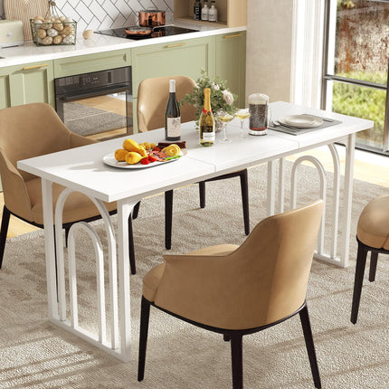 Dreamade 63"x24" Large Kitchen Table with Heavy Duty Arched Metal Legs