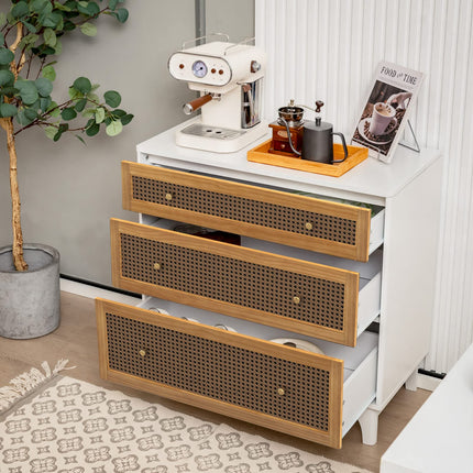 Dreamade 3-Drawer Dresser Chest for Bedroom - Storage Chest of Drawers with Anti-toppling Device