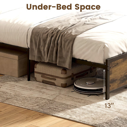 Dreamade Queen Size Bed Frame with Storage Headboard